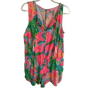 Lilly Pulitzer Tybee multi colored floral Romper XL
